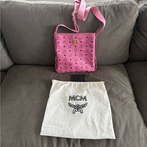 MCM Visetos  pink crossbody bag